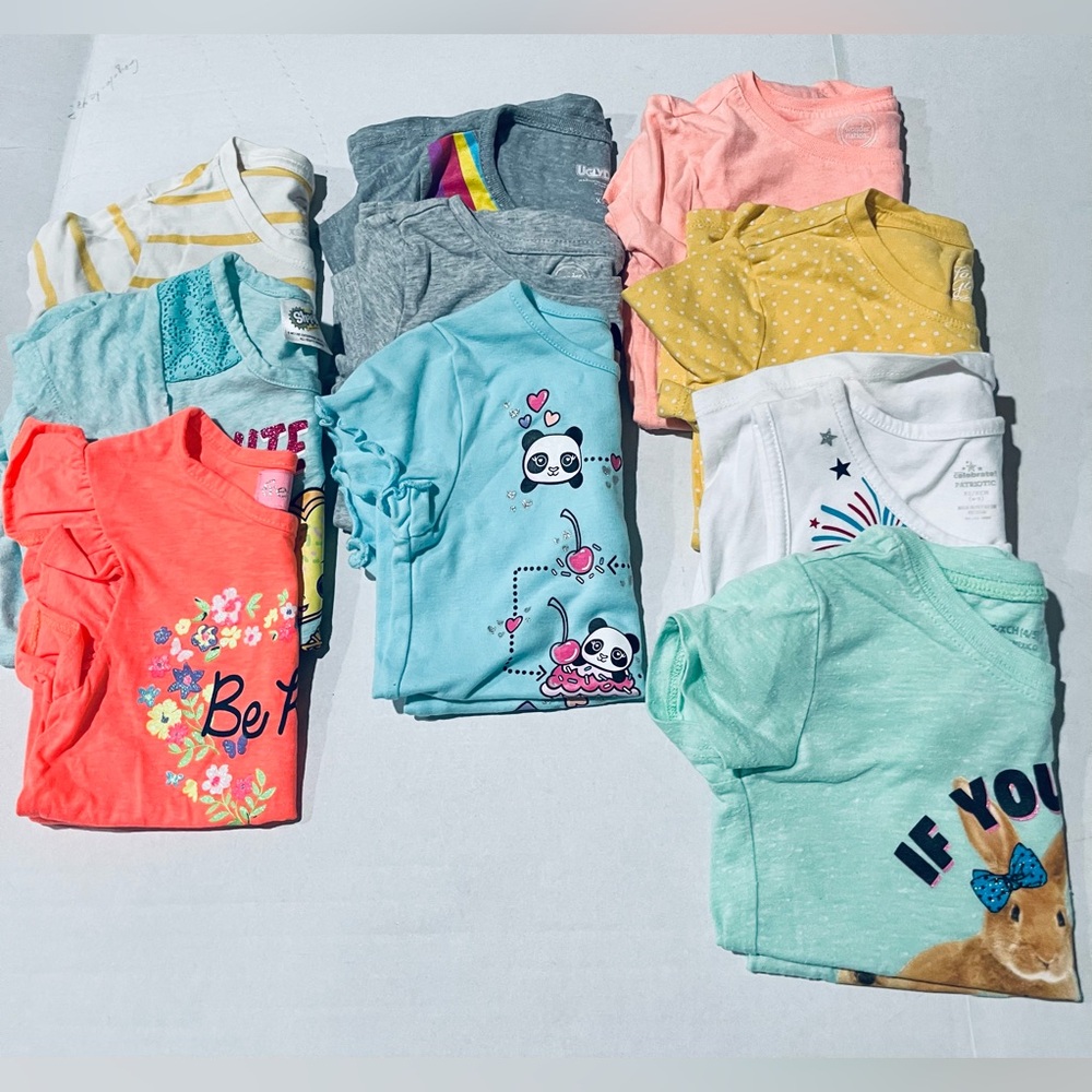 Wonder Nation Kids' T-Shirts in Coral, Pink, and Gray